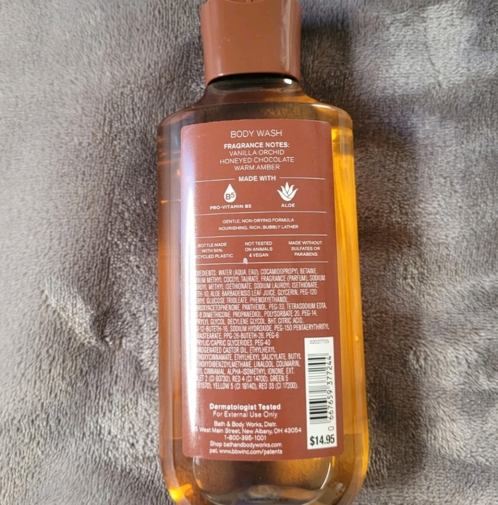 3 Bath & Body Works Chocolate Amber Body Wash 10 oz Each Discontinued HTF - Picture 3 of 3